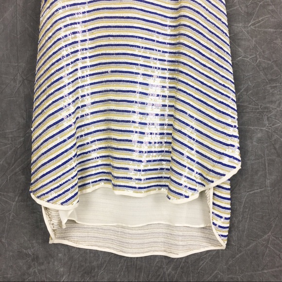 Theory Semra sequin striped silk overlay top NWT - Picture 3 of 8